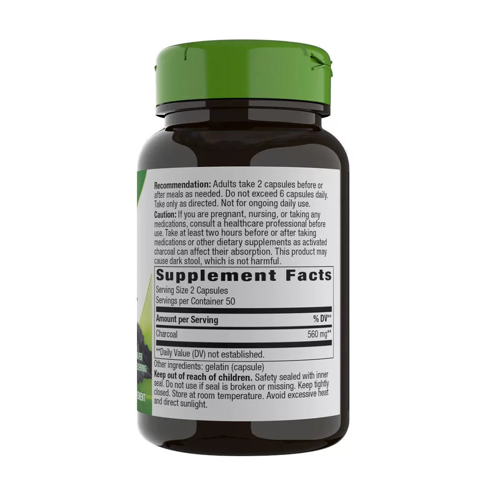 Nature's Way Activated Charcoal (100 Capsules)