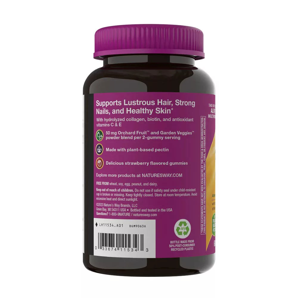 Nature's Way Alive!® Hair, Skin & Nails Gummies (60 Gummies, Strawberry Pouch)
