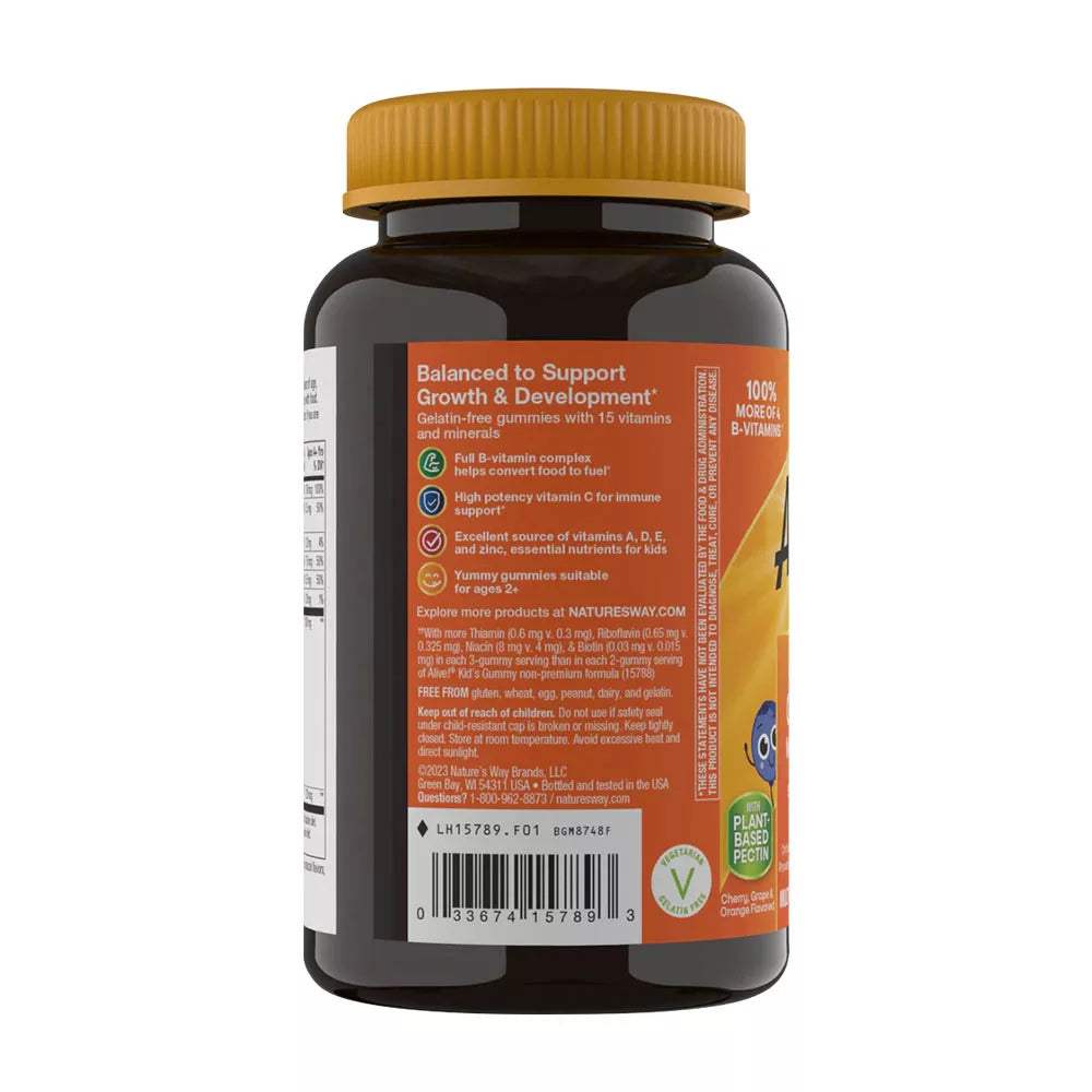 Nature's Way Alive!® Premium Kids Multivitamin Gummy (90 Gummies, Cherry, Orange & Grape)