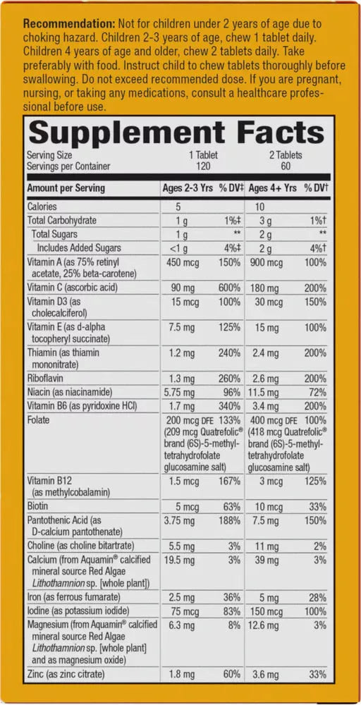 Nature's Way Alive!® Kids Chewable Multivitamin (120 Chewables)