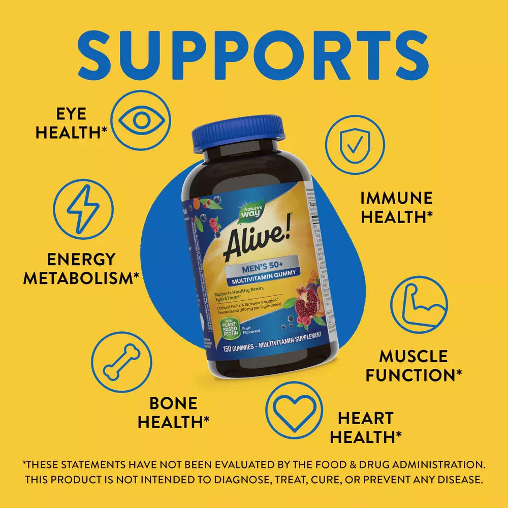 Nature's Way Alive!® Men’s 50+ Gummy Multivitamin (150 Gummies)