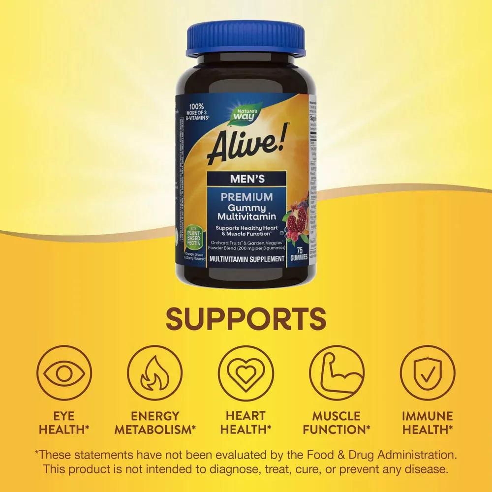 Nature's Way Alive!® Premium Men’s Gummy Multivitamin (75 Gummies)