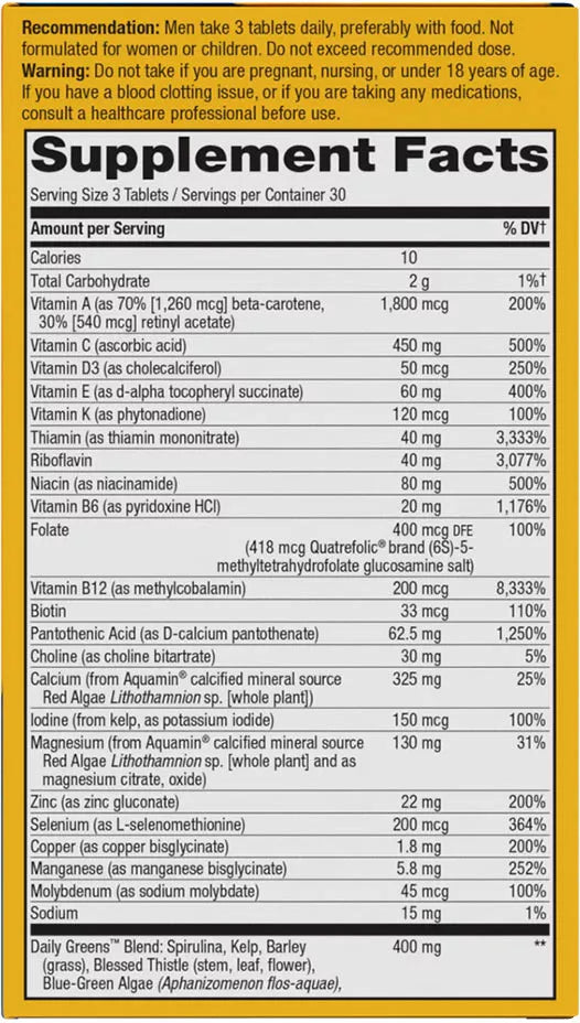 Nature's Way Alive!® Men’s Max3 Daily Multivitamin (90 Tablets)