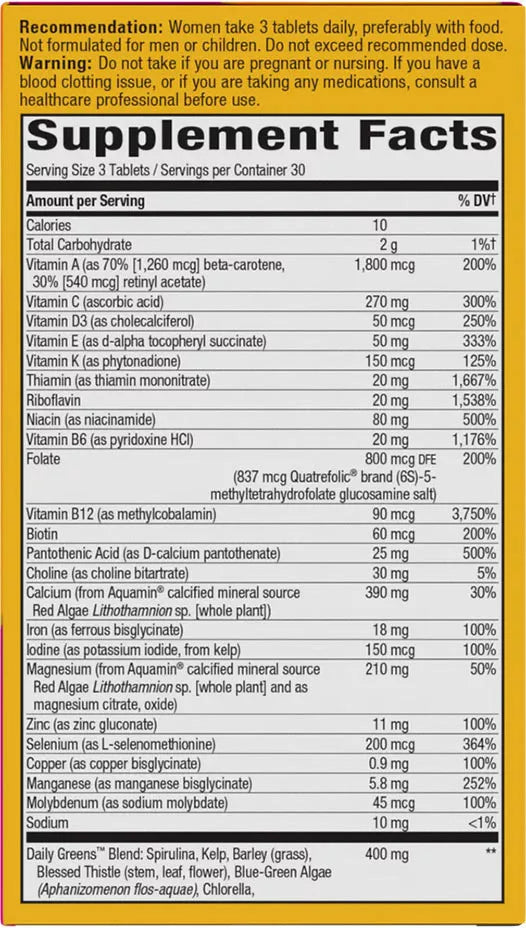 Nature's Way Alive!® Max3 Potency Women’s Multivitamin (90 Tablets)