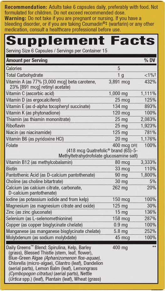 Nature's Way Alive!® Max6 Max Potency Daily Multivitamin Without Iron (90 Capsules)