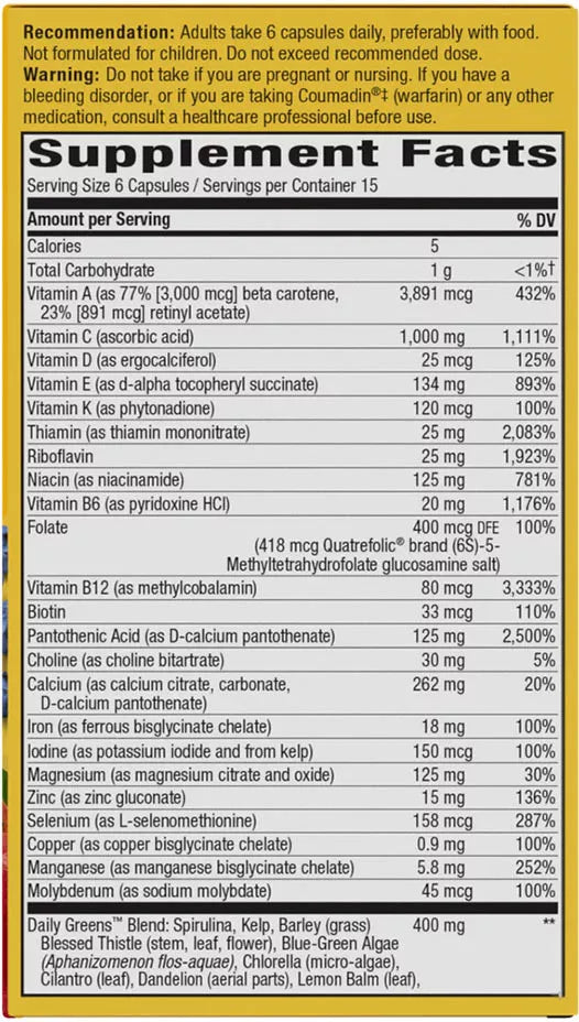Nature's Way Alive!® Max6 Max Potency Daily Multivitamin (90 Capsules)