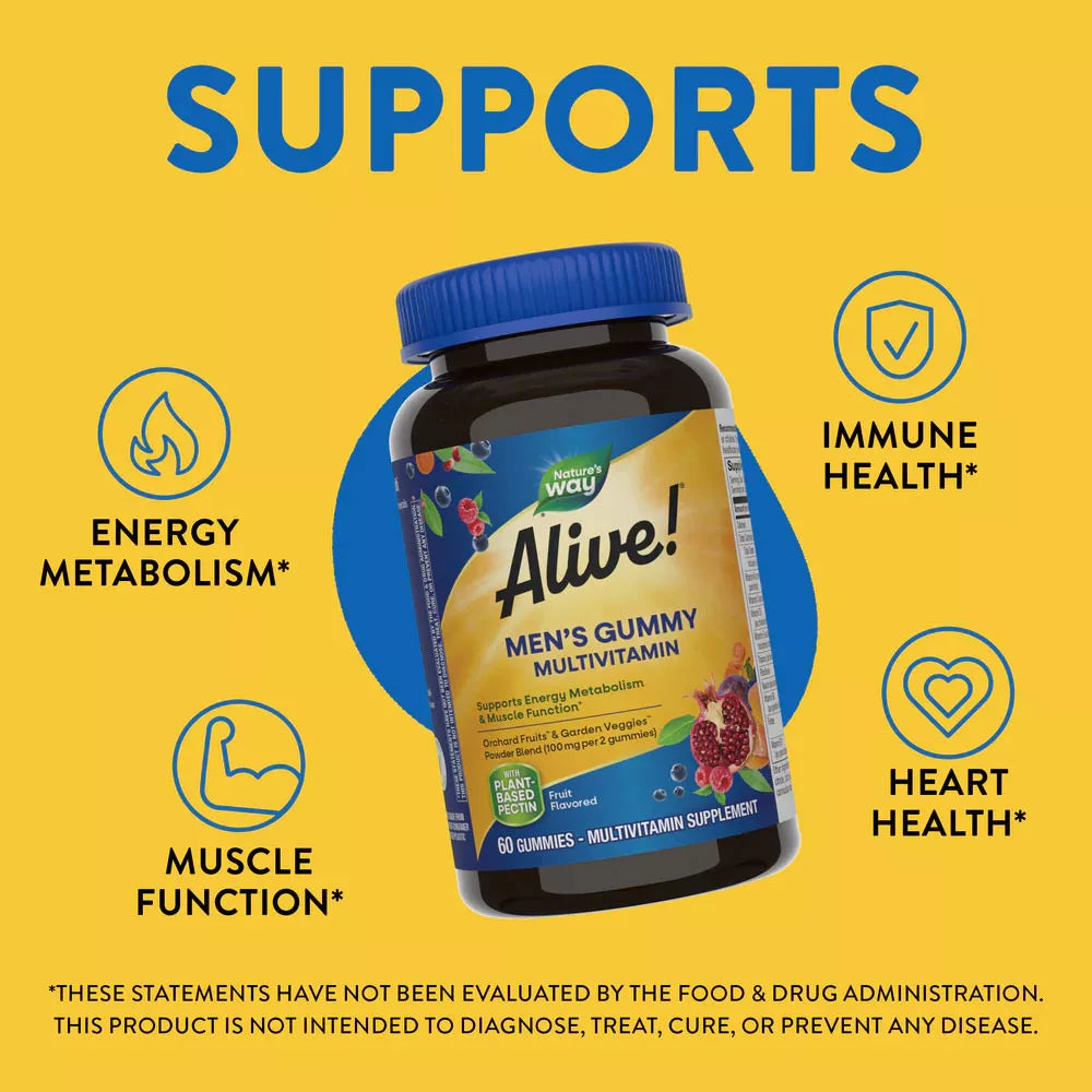 Nature's Way Alive!® Men’s Gummy Multivitamin (60 Gummies, Fruit)