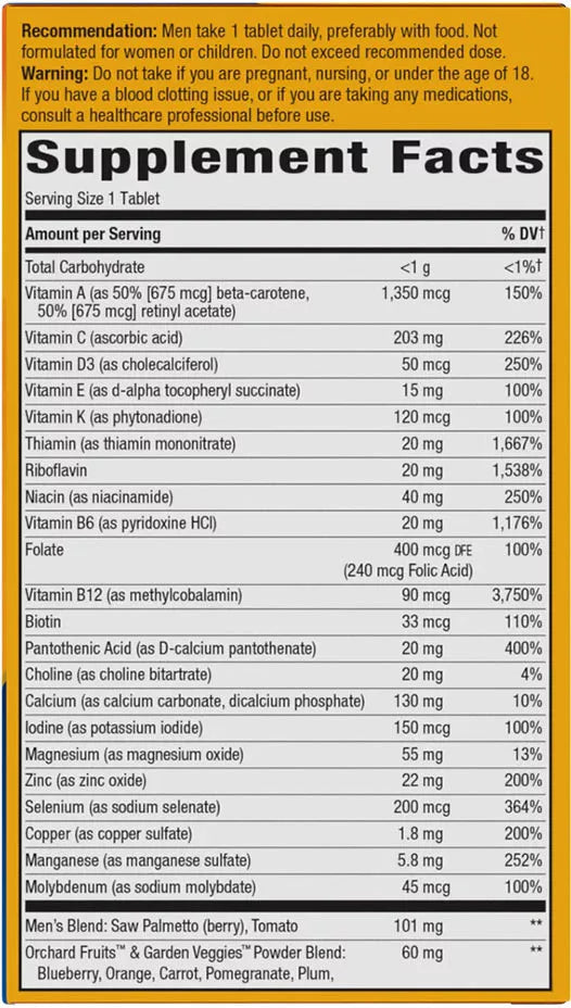 Nature's Way Alive!® Men's 50+ Ultra Multivitamin (60 Tablets)