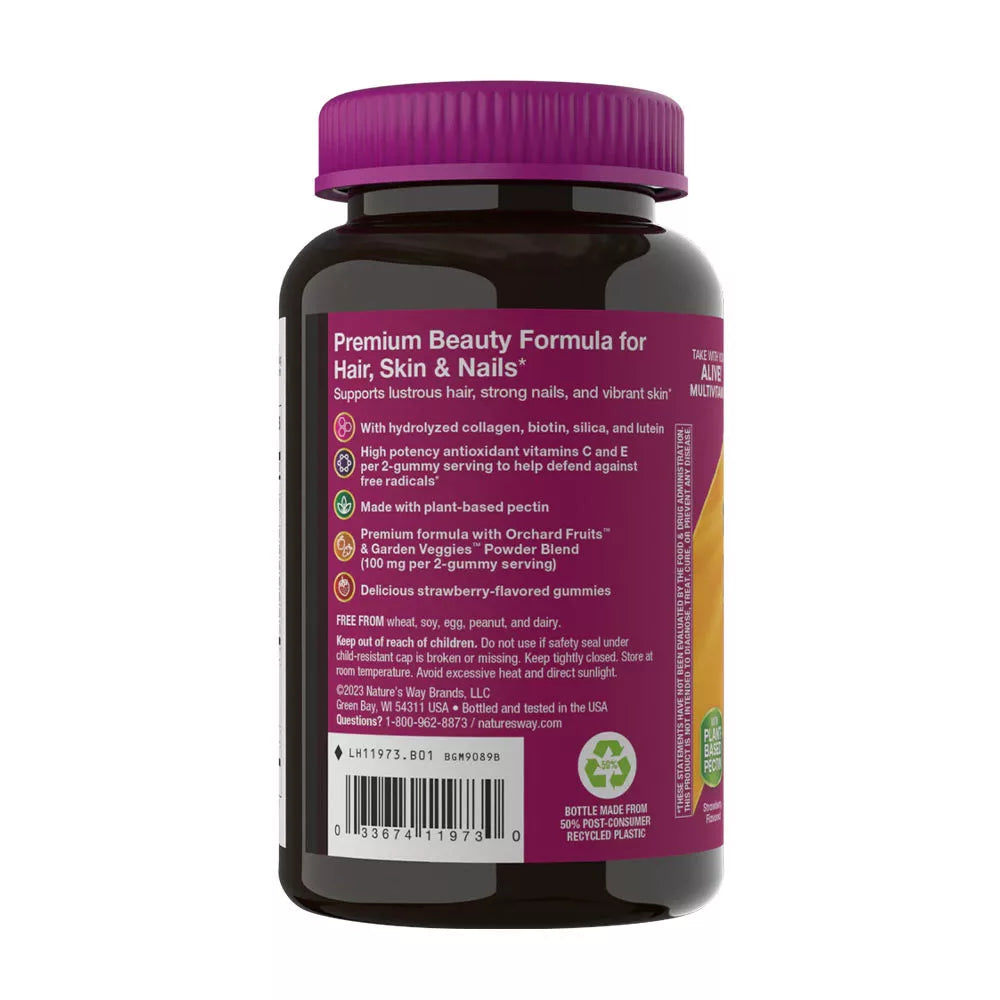 Nature's Way Alive!® Hair, Skin & Nails Gummies (60 Gummies, Strawberry)