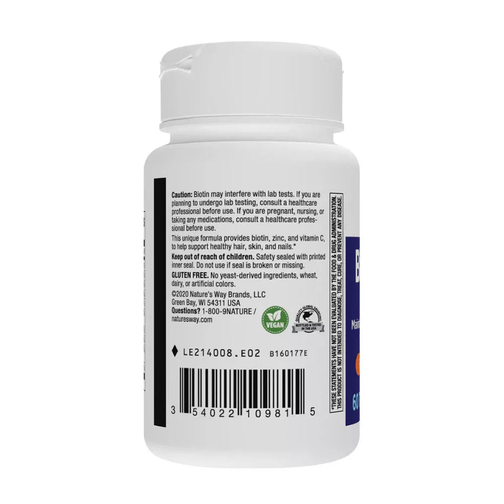 Nature's Way Biotin Forte® with Zinc (60 Tablets)