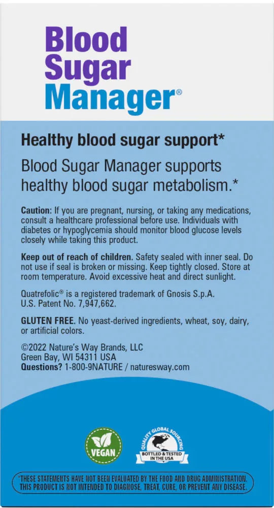 Nature's Way Blood Sugar Manager Tablets (60 Tablets)