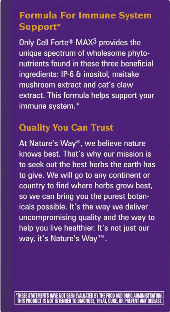 Nature's Way Cell Forté® MAX3 (120 Capsules)