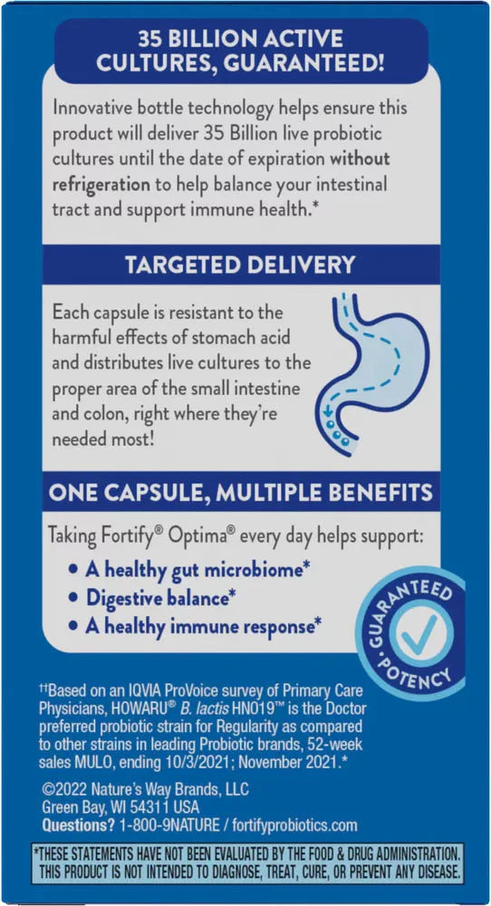 Nature's Way Fortify® Optima® 35 Billion Probiotic + Prebiotic (60 Capsules)