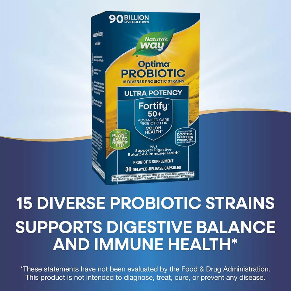 Nature's Way Fortify® Optima Age 50+ Probiotic - 90 Billion CFU (30 Capsules)