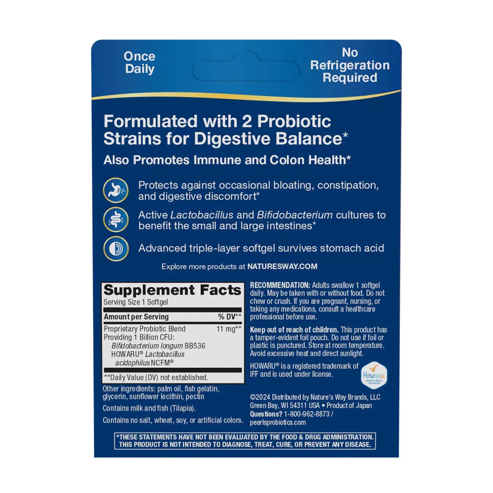 Nature's Way Probiotic Pearls® Acidophilus (30 Softgels)