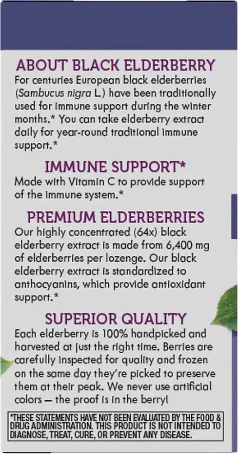 Nature's Way Sambucus Original Lozenges (30 Lozenges, Elderberry)