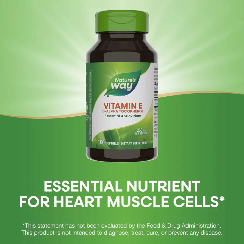 Nature's Way Vitamin E D-Alpha Tocopherol (100 Softgels)
