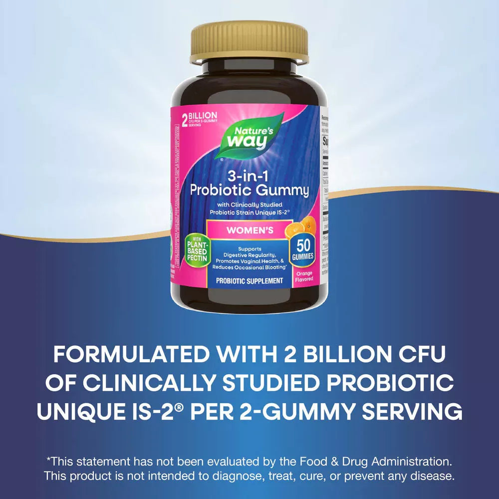 Nature's Way 3-in-1 Probiotic Women's Gummy (50 Gummies)