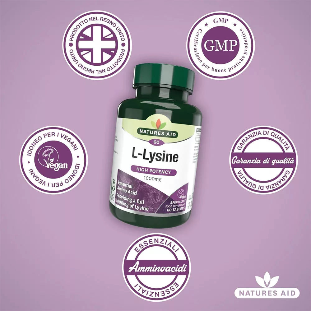 Natures Aid L-Lysine 1000 mg (60 Tablets)
