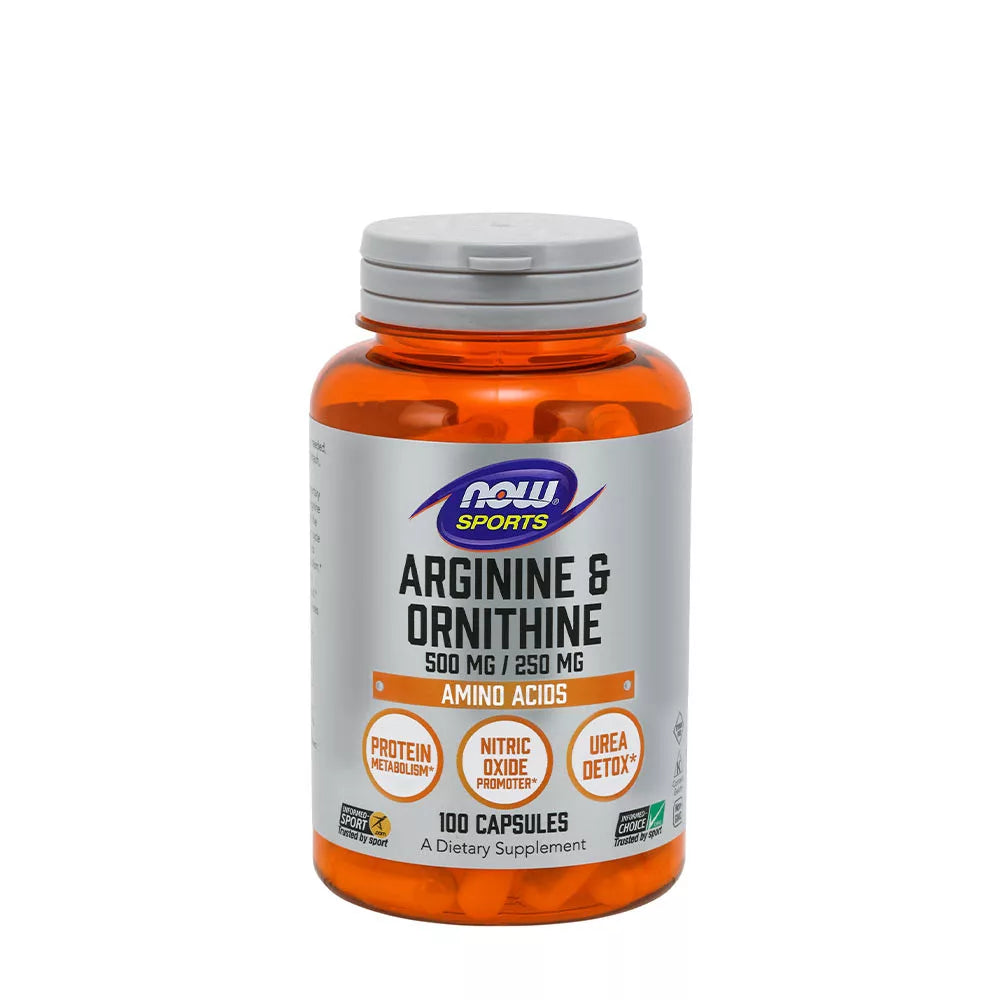 Now Foods Arginine & Ornithine 500/250mg (100 Capsules)