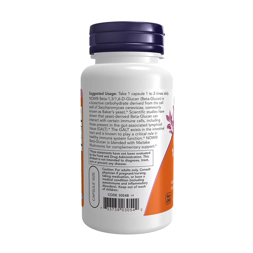 Now Foods Beta 1,3/1,6- D -Glucan 100 mg (90 Veg Capsules)