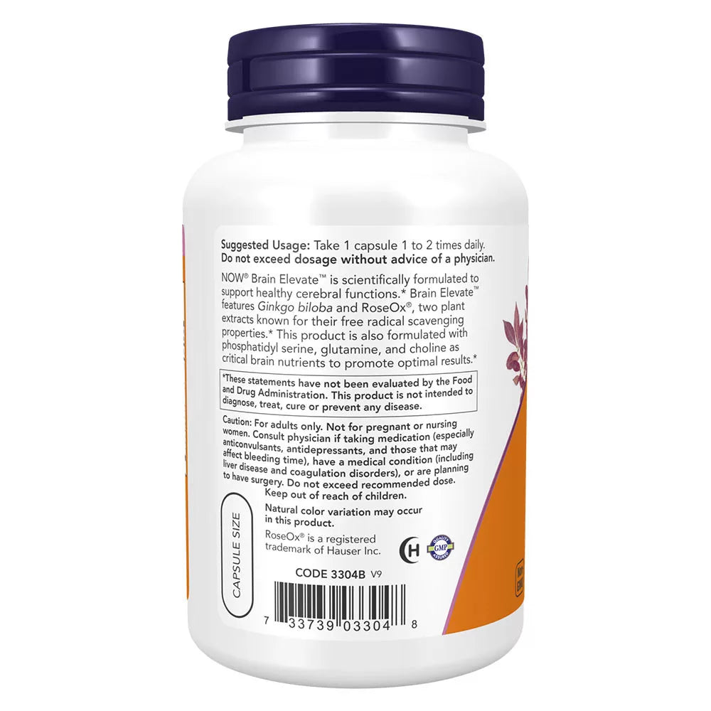 Now Foods Brain Elevate Veg Capsules (120 Veg Capsules)