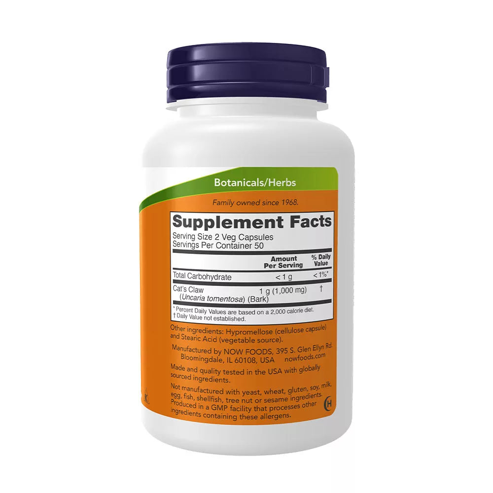 Now Foods Cat's Claw 500 mg (100 Capsules)