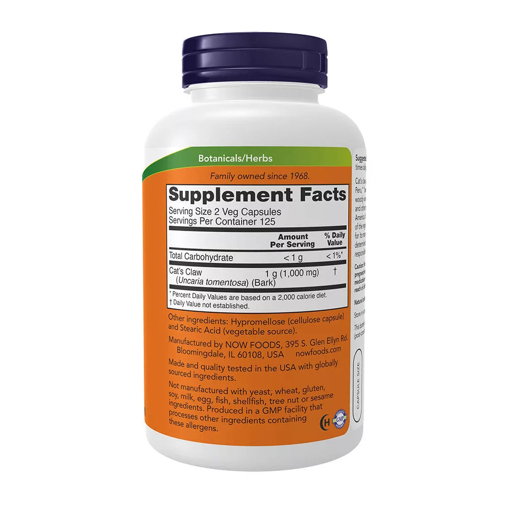 Now Foods Cat's Claw 500 mg Veg Capsules (250 Veg Capsules)