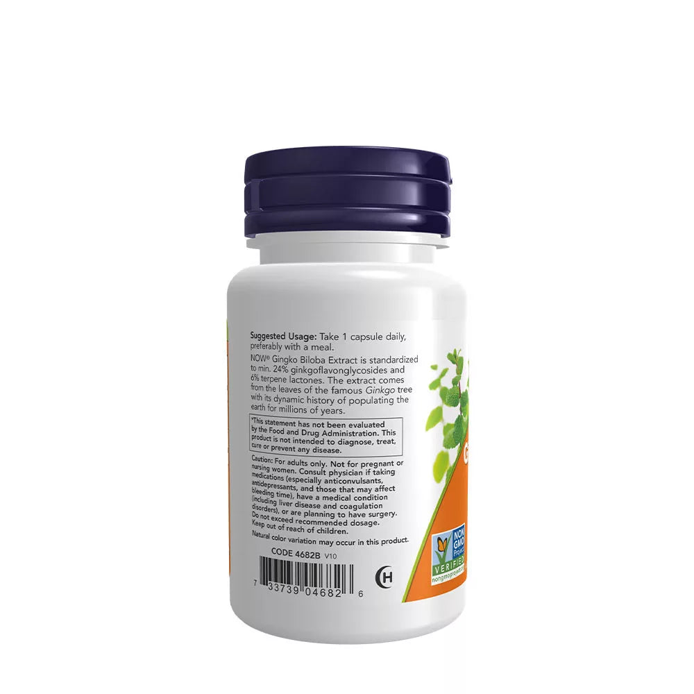 Now Foods Ginkgo Biloba, Double Strength 120 mg (50 Veg Capsules)