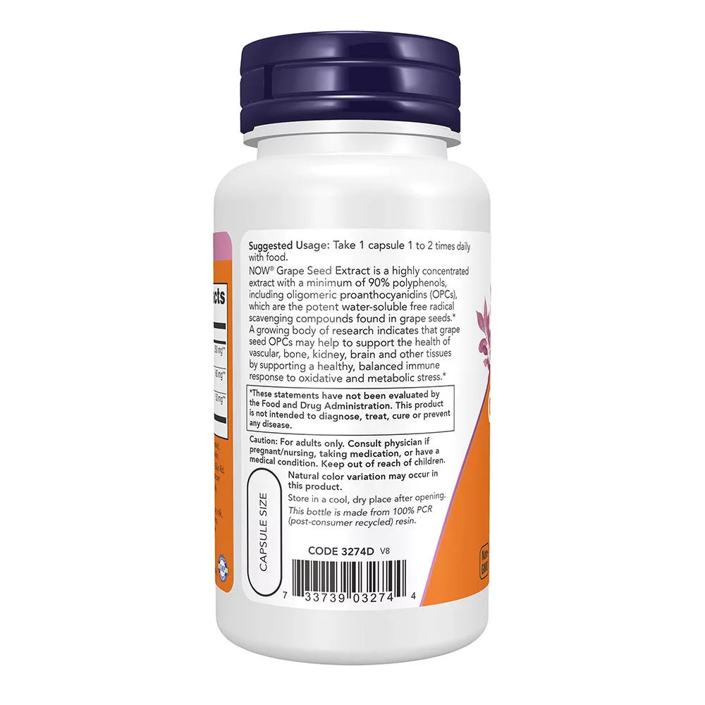 Now Foods Grape Seed 250 Mg (90 Veg Capsules)