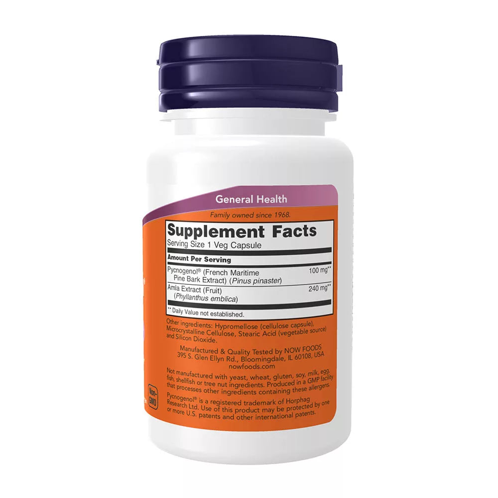 Now Foods Pycnogenol 100 mg (60 Veg Capsules)