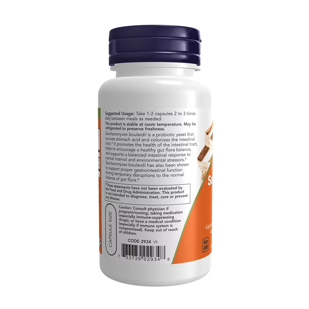 Now Foods Saccharomyces Boulardii (60 Veg Capsules)