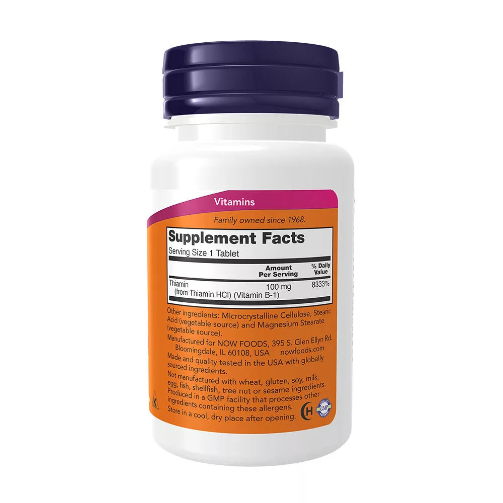 Now Foods Vitamin B-1 (Thiamine) 100mg (100 Tablets)