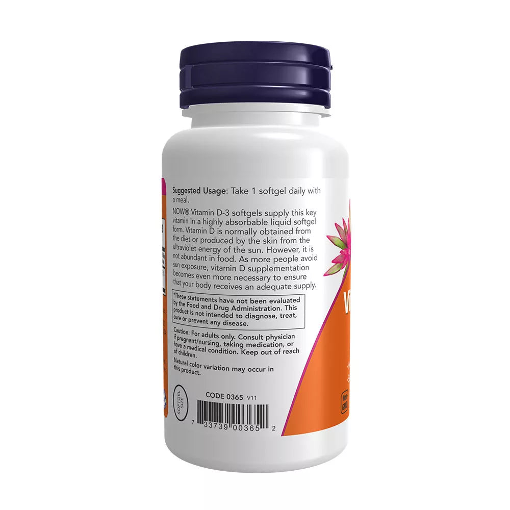 Now Foods Vitamin D-3 1,000 IU (180 Softgels)