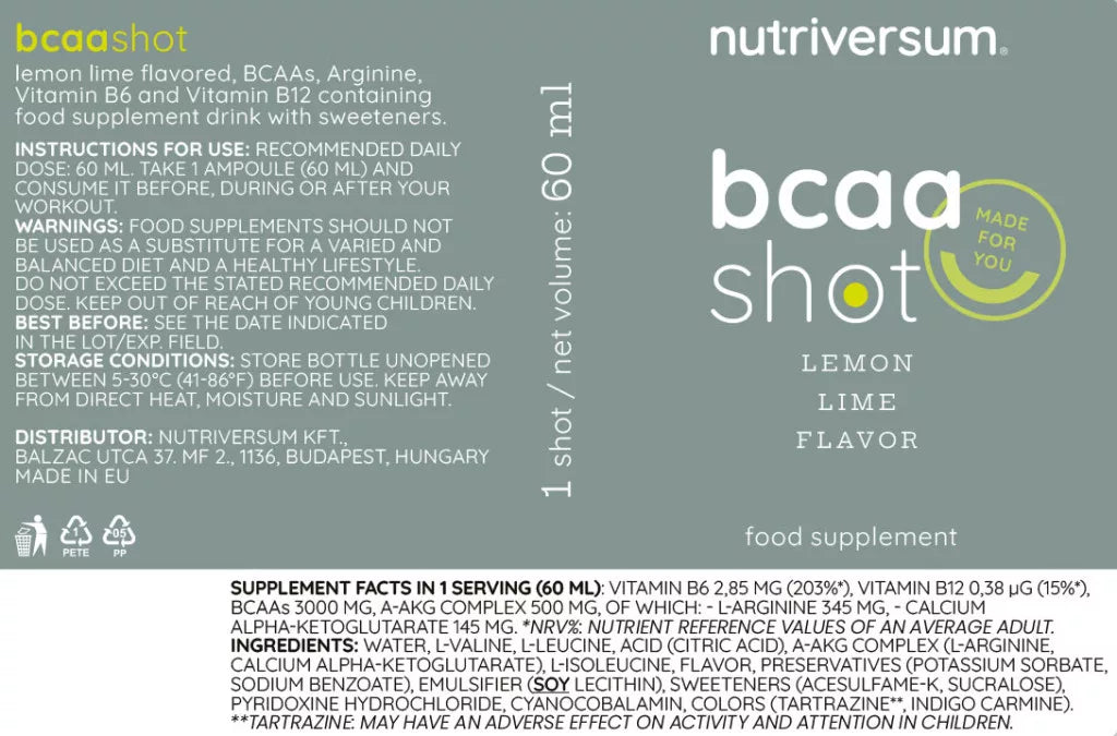 Nutriversum BCAA Shot (60 ml, Lemon Lime)