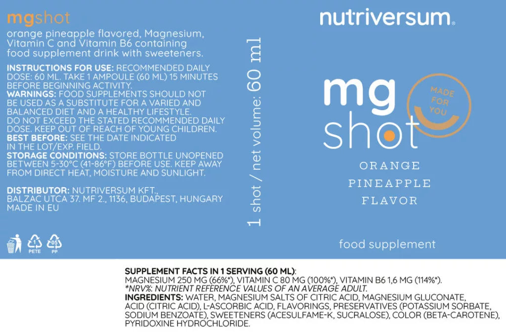 Nutriversum Magnesium Shot (60 ml, Orange Pineapple)