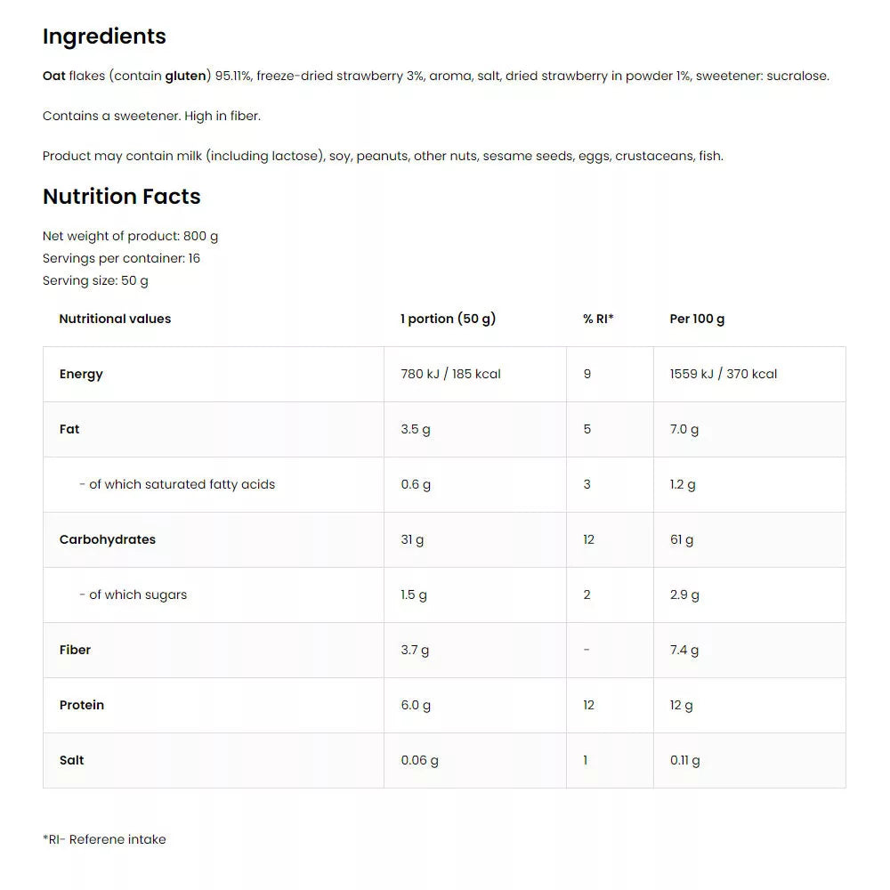 OstroVit OATlicious (800 g, Strawberry)