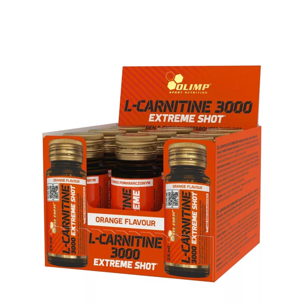 Olimp Sport L-Carnitine 3000 Extreme Shot Glass (9 x 25 ml, Orange)