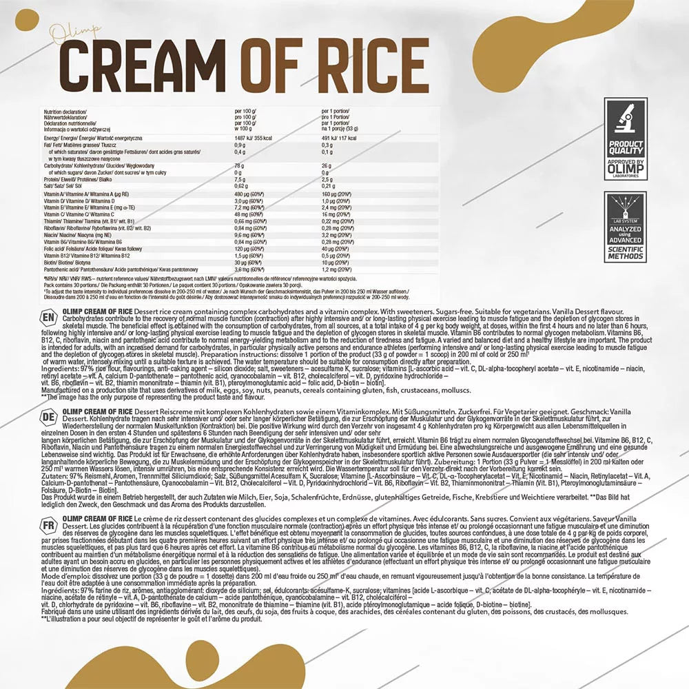 Olimp Sport Cream of Rice (1000 g, Vanilla)