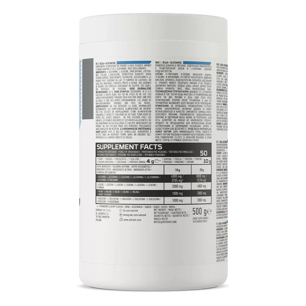 OstroVit BCAA + Glutamine (500 g, Lemon)