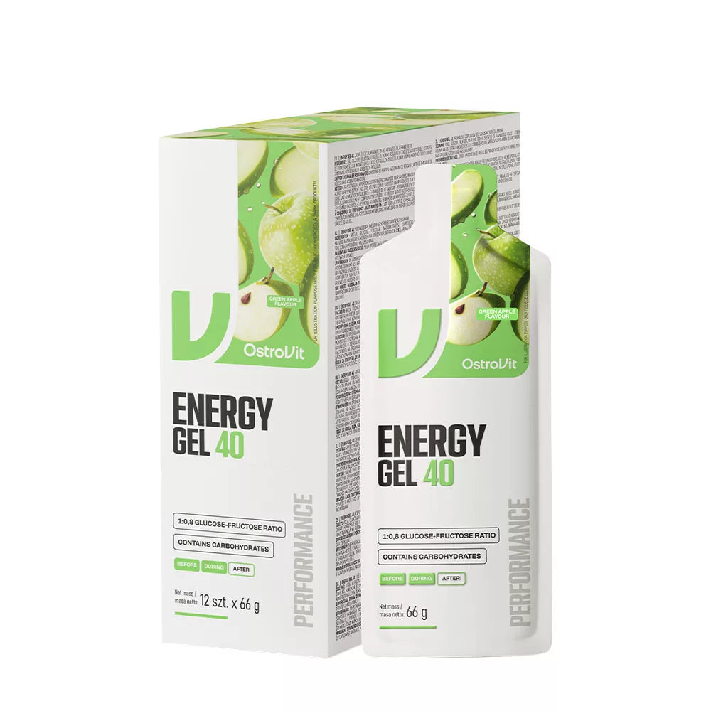 OstroVit Energy Gel 40 (12 x 66 g, Green Apple)