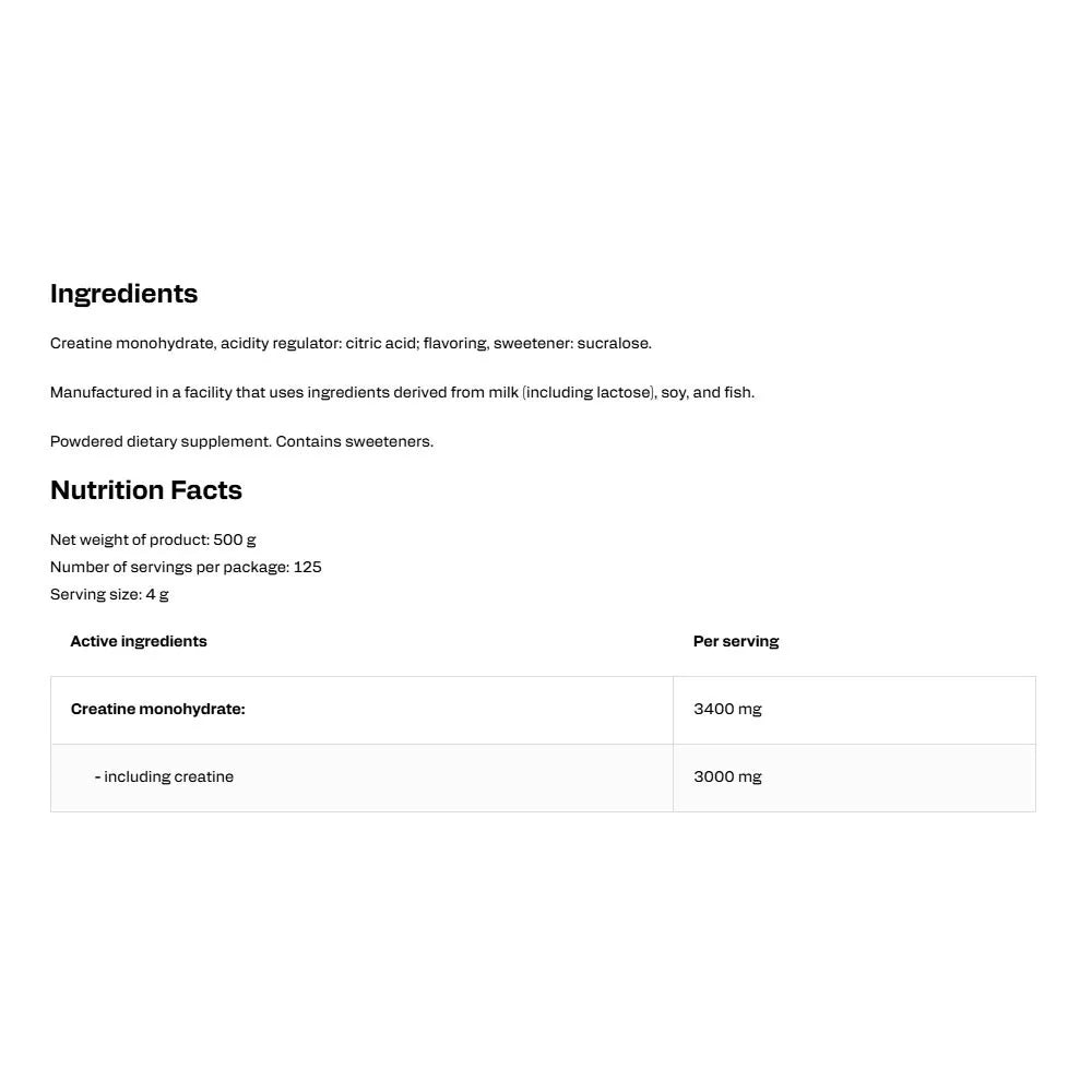 OstroVit Creatine Monohydrate (500 g, Lemon)