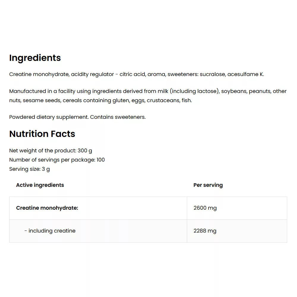 OstroVit Creatine Monohydrate (300 g, Mango)