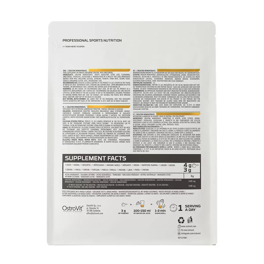 OstroVit Creatine Monohydrate (300 g, Mango)
