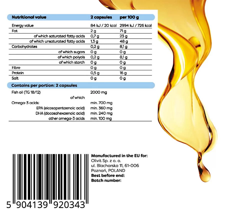 Osavi Omega-3 Fish Oil - 1000 mg - Lemon flavour (60 Softgels)