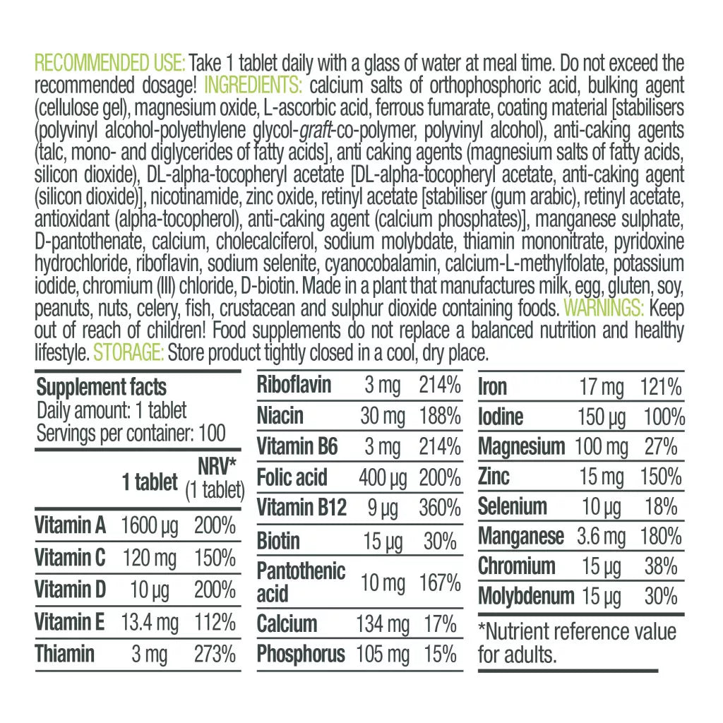 BioTechUSA One-A-Day Multivitamin (100 Tablets)
