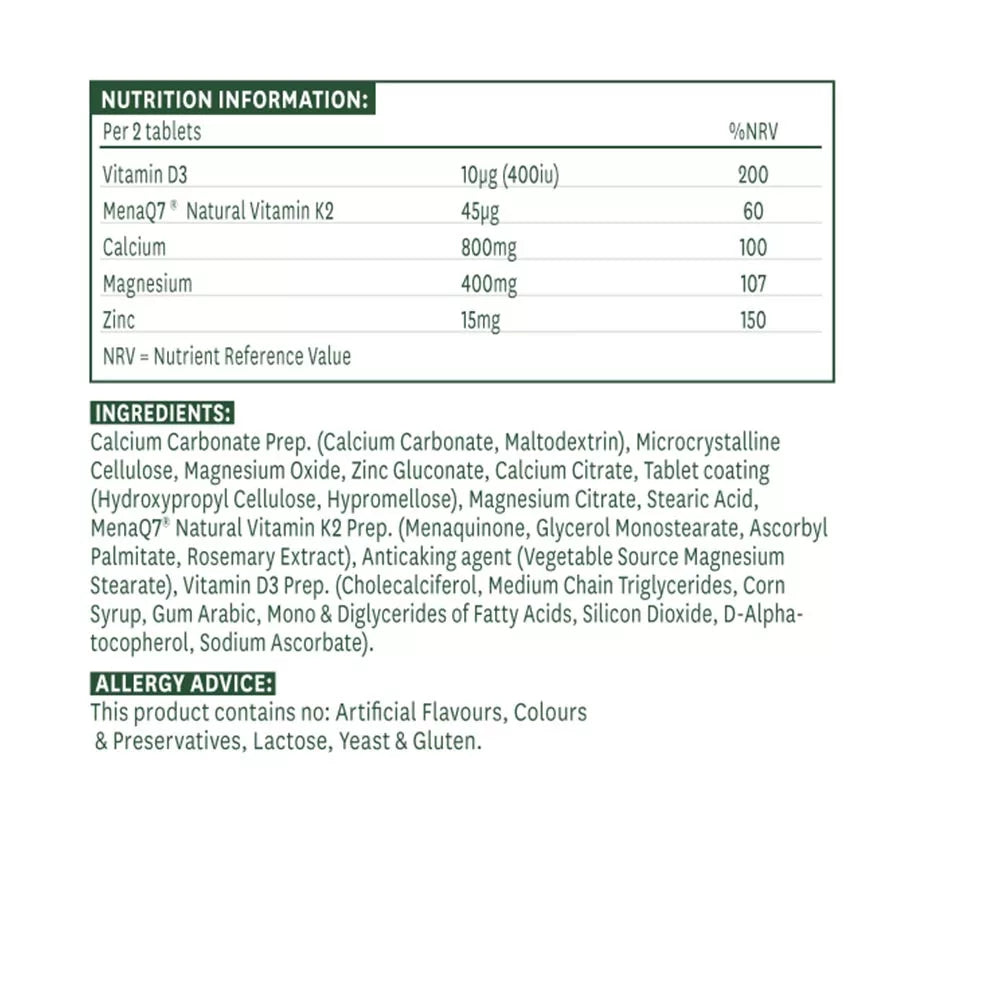 Natures Aid Osteo Advance - Bone Support Formula (60 Tablets)