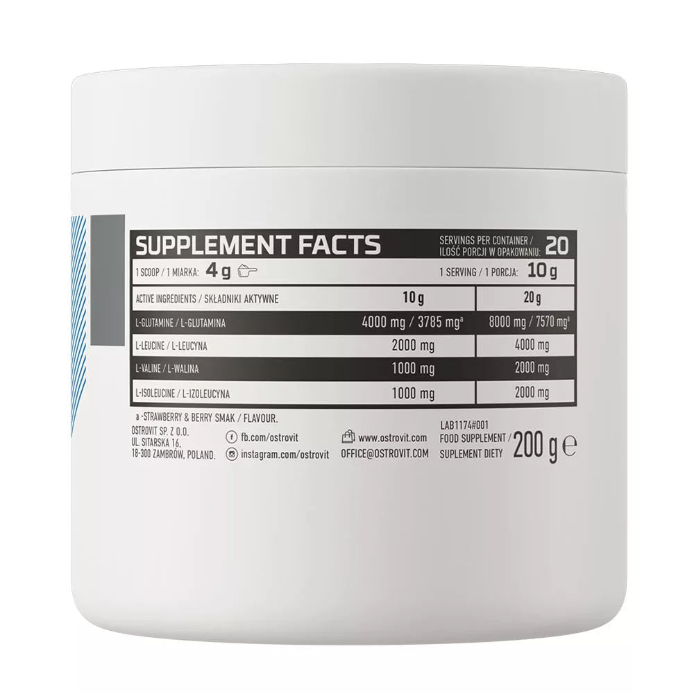 OstroVit BCAA + Glutamine (200 g, Lemon)
