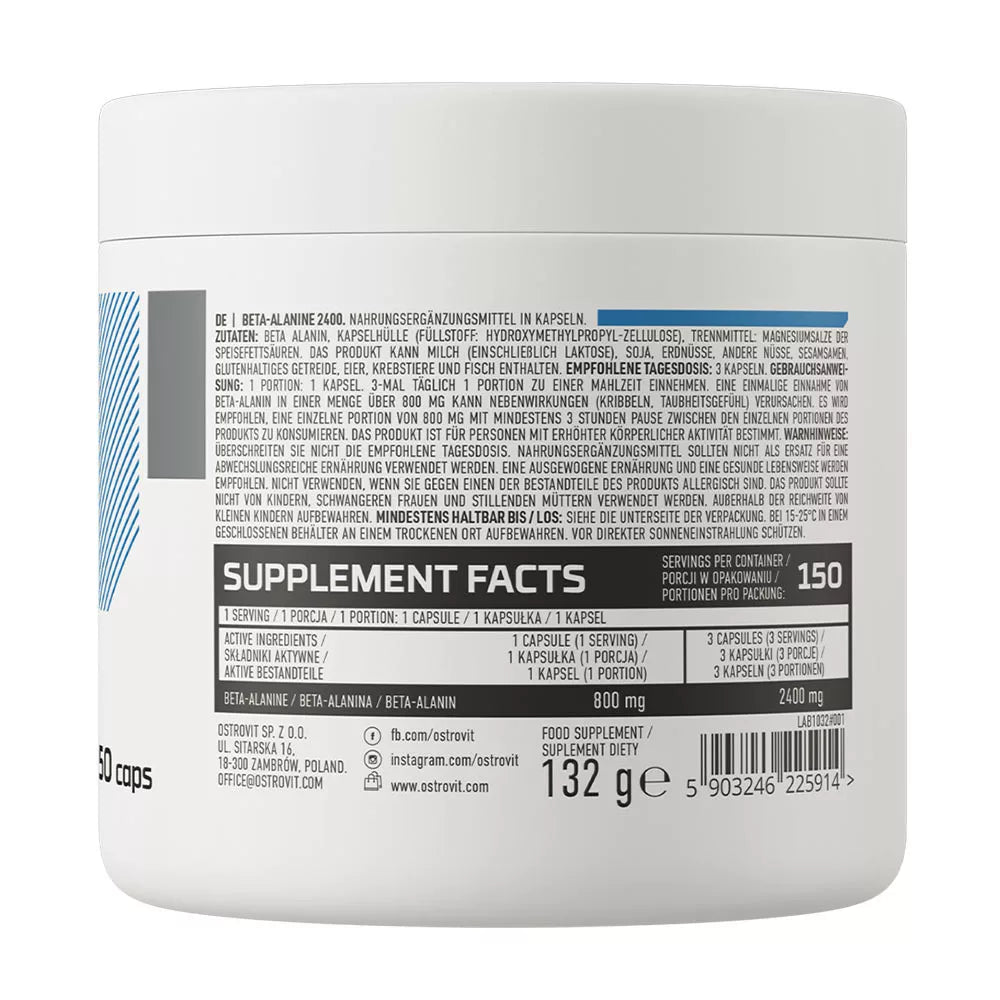 OstroVit Beta-Alanine 2400 mg (150 Capsules)