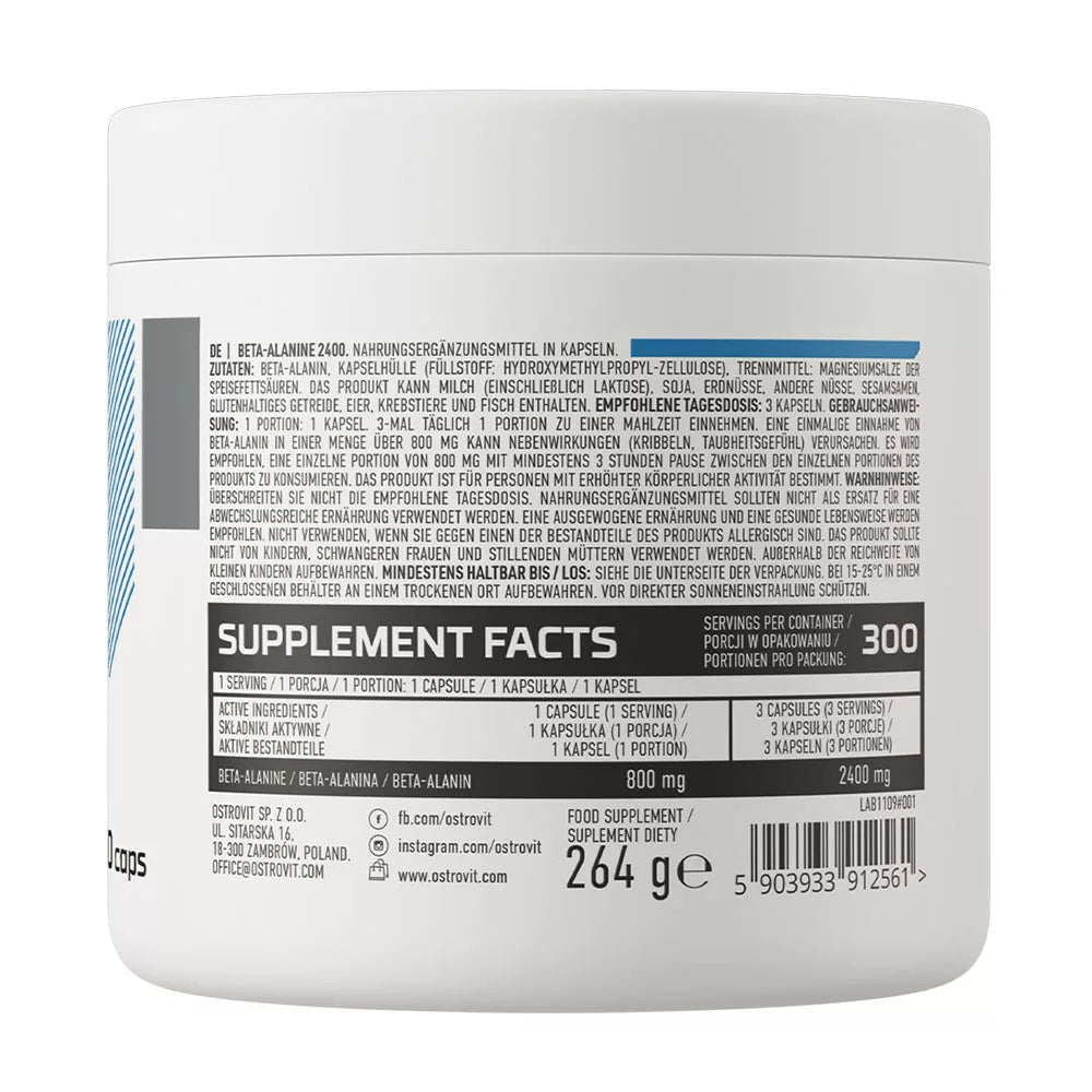 OstroVit Beta-Alanine 2400 mg (300 Capsules)